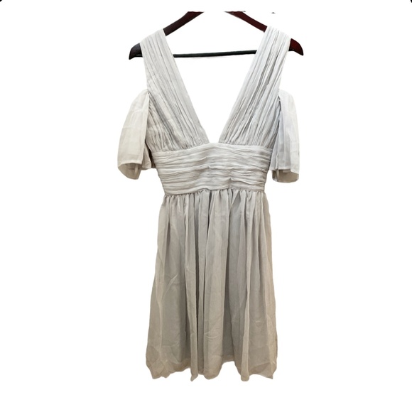 French Connection Constance Draped Cold Shoulder Dress Sz 0 in Freeway GrayNWT - Picture 5 of 9